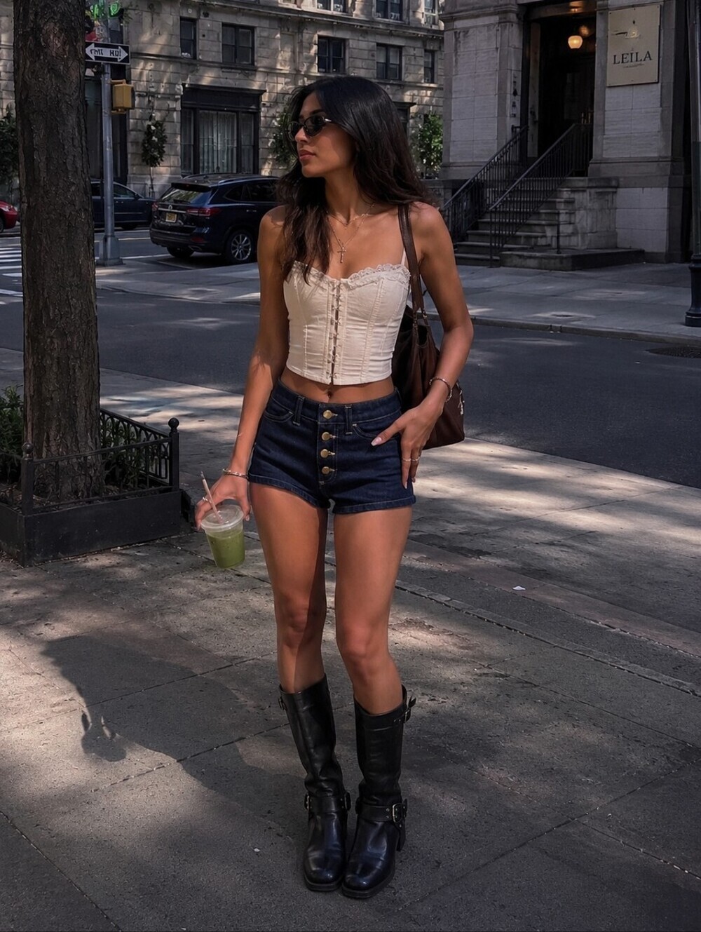 American Apparel High Waist Denim Shorts Button Fly Y2K Style Pin Up USA 25
